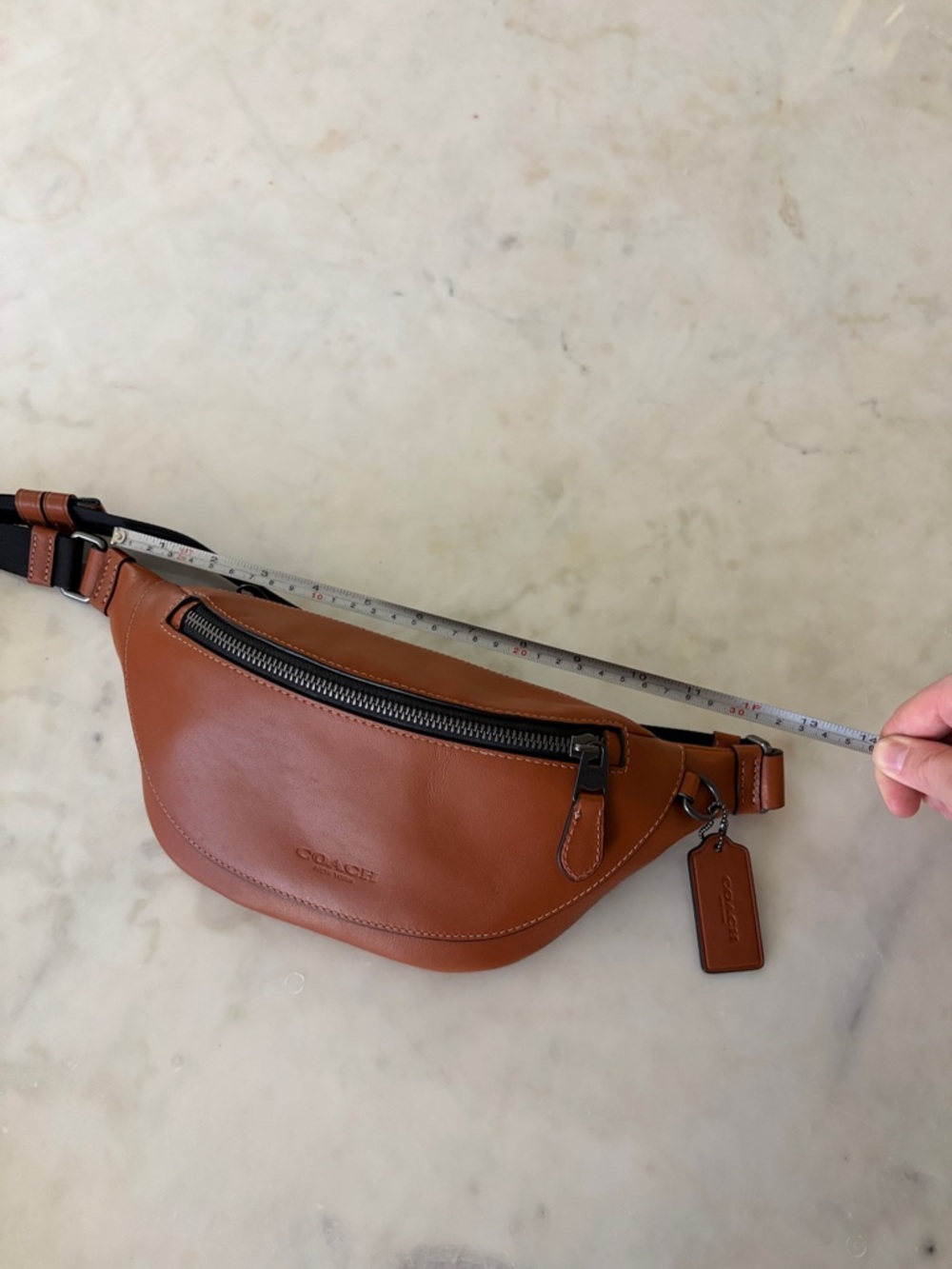 Coach Tan Leather Belt Bag with Black Strap - Picture 3 of 4